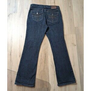 LRL Lauren Jeans Co. Size 4P Classic Bootcut Jeans Stretch Dark Wash Embroidery